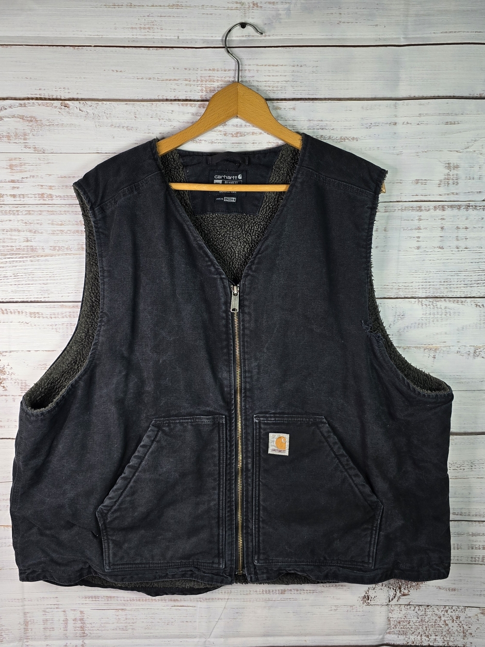 Carhartt Relaxed Fit Sherpa Lined Work Vest Black Men’s 2XL